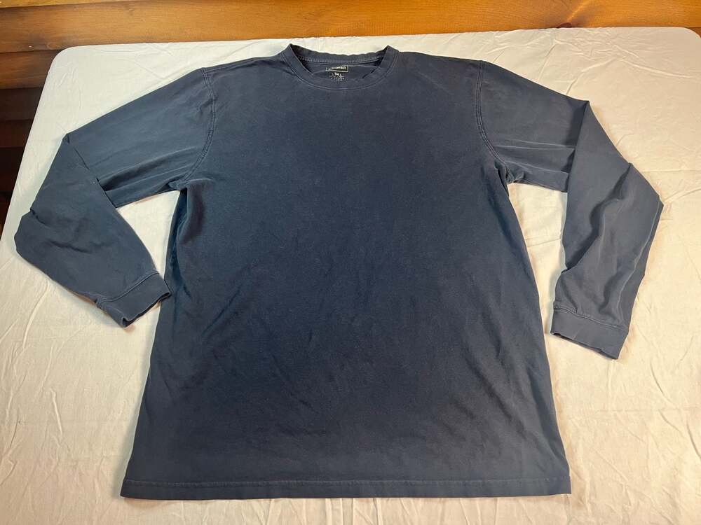 L.L. Bean Men's Black Long Sleeve Crew Neck T-Shirt Large Tall